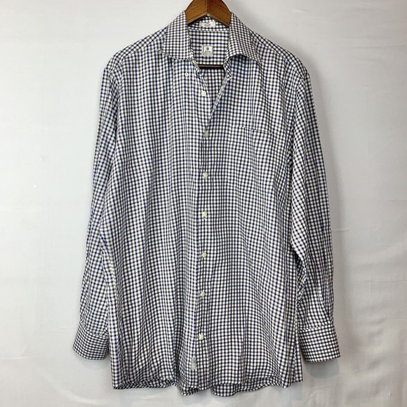 Peter Millar Multicolor Plaid Check Long Sleeve Button Down Casual Shirt Large - Picture 1 of 7